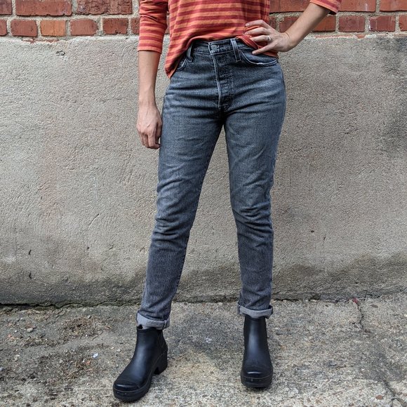 Levi's Denim - Women's Levi's 501 Dark Grey High Rise SkinnyJeans